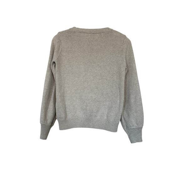 Tommy Hilfiger Girls XL 16 Gray Gold Kids Sweater Preppy Holiday Logo Preppy - Picture 4 of 11